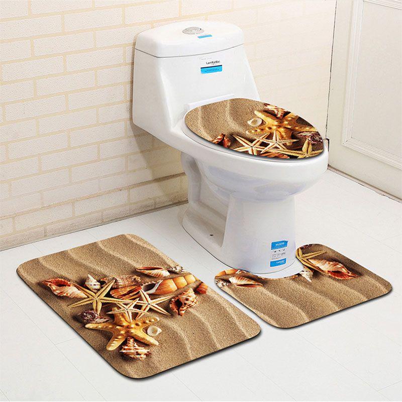 Premium Quality 3d Cartoon Design Bathroom Set With Non-slip Bath Mat And Rug