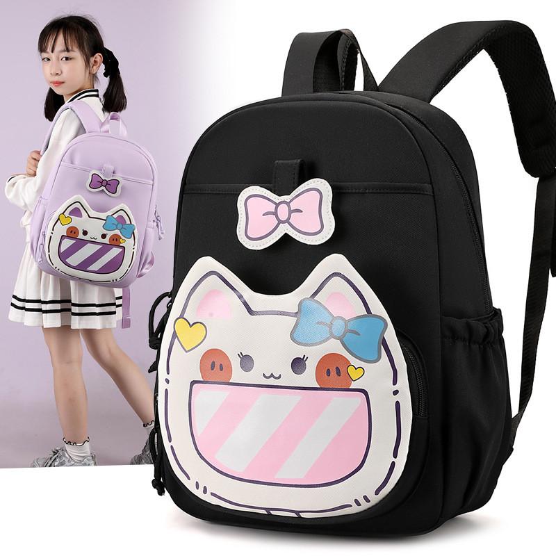 Adorable Cat Graphic Backpack For Students Featuring Large Capacity And Waterproof Nylon Fabric