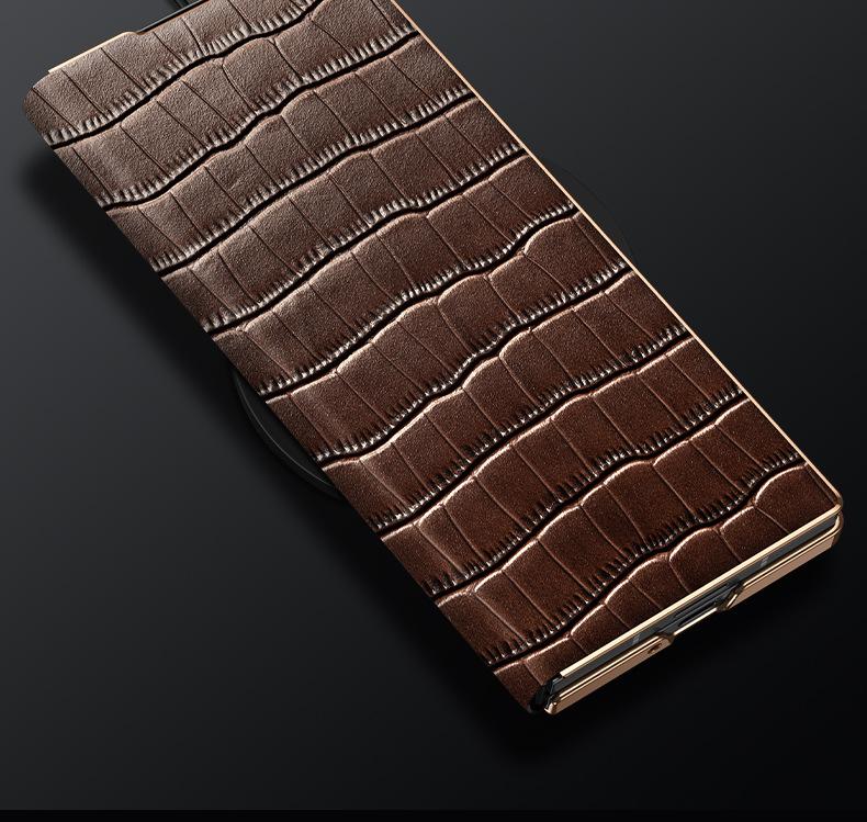 For Samsung Z Fold 7 Phone Case Magnetic Flip Cover Crocodile Pattern Protective Case Compatible with Samsung Z Fold 6 5 4