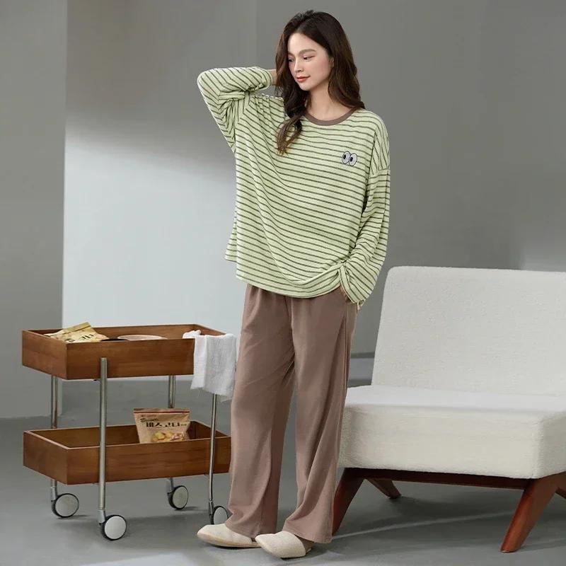 Cute Women's Pajamas Set Warm Pajamas Autumn and Winter Long Sleeve Long Pants Girls Pajamas Soft Pajamas Comfortable Cartoon Pajamas