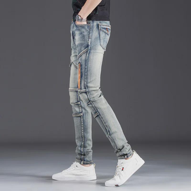 Herren Slim Fit Splicing Jeans: Neue stylische, schlichte und vielseitige Hosen.