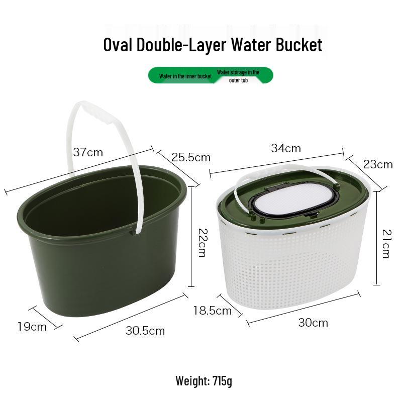 

Double-Layer Handheld Fish Bucket with Aerator - Multi-Function Fishing Gear Up to 10L