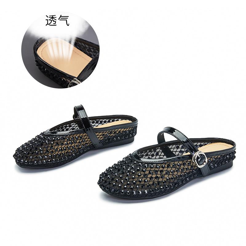 Baotou slippers go out and wear 2025 summer new fashion high-end semi-drag women's casual versatile breathable sandals
