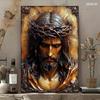Vintage D Effect Jesus Christ Crown of Thorns Religious Metal Tin Sign Home Wall Decor