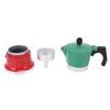 Coffee Pot Italian Coffee Maker for Gas Electric Stove Top 3 Cup Camping Manual Cuban Coffee Percolator Green and Red