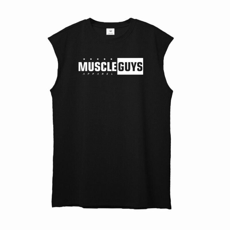 Muscleguys Профессия Бодибилдинг Одежда для спортзала Мужские тренировочные майки MuscleGuys Мужские жилеты для фитнеса MUSCLEGUYS Майка с принтом дышащая M чёрный