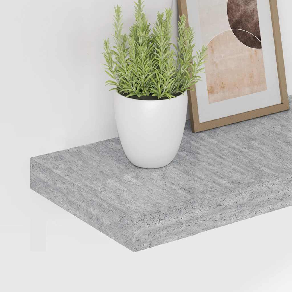 Vidaxl Półki Ścienne, 4 Szt., Szarość Betonu, 90X23,5X3,8 Cm, Mdf