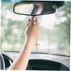 Baluue Blue Pearl Decorative Car Mirror Decorative Flower Pendant