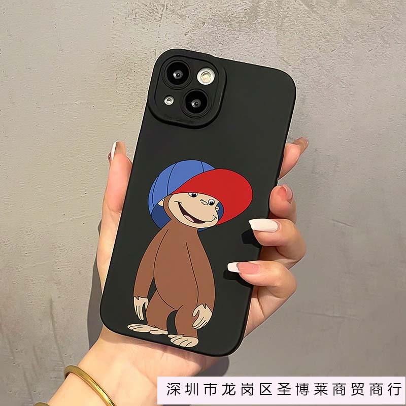 The Cartoon Monkey with a Hat Is Suitable for iPhone 16 Cases, iPhone 11/12/13/14/15 Pro Max Protective Cases