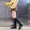 Autumn and winter 2025 new boots long boots British style knight boots thick heel thick sole long boots leather velvet women's boots