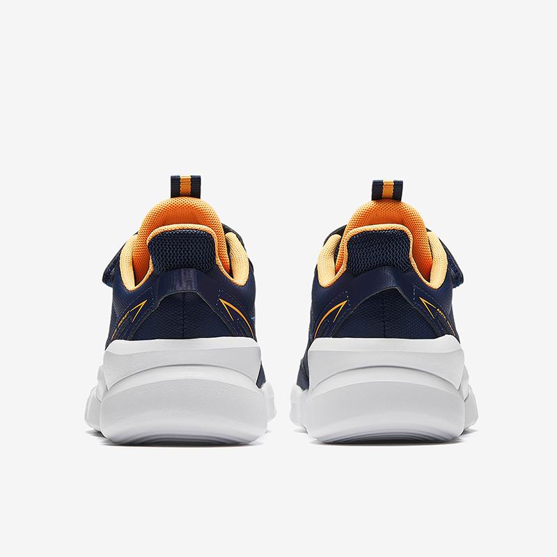 Anta Kids Synthetic Leather Comfortable Versatile Lightweight Shock Absorbing Low Top Running Shoes Kids Sneakers Blue White A312345567H-7