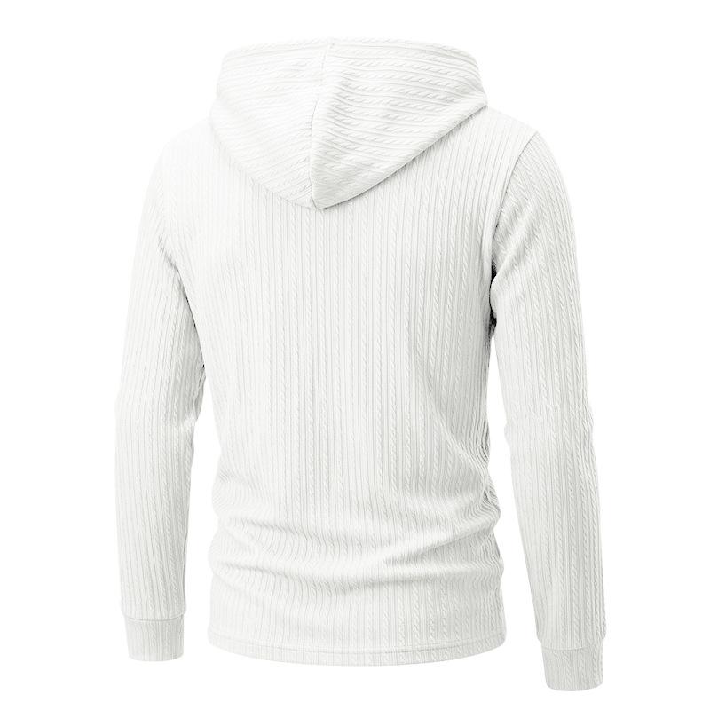 Pánská mikina s kapucí, dlouhým rukávem, pruhovaná, ležérní, pullover