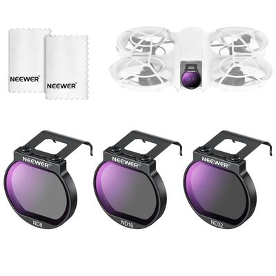 Filtre ND NEEWER Compatible avec l'objectif NEO HD Optique Densité Neutre Kit d'Accessoires d'Objectif de Caméra de Drone avec 2 Filtres de Nettoyage pour Drone pour Ensemble Aérien,