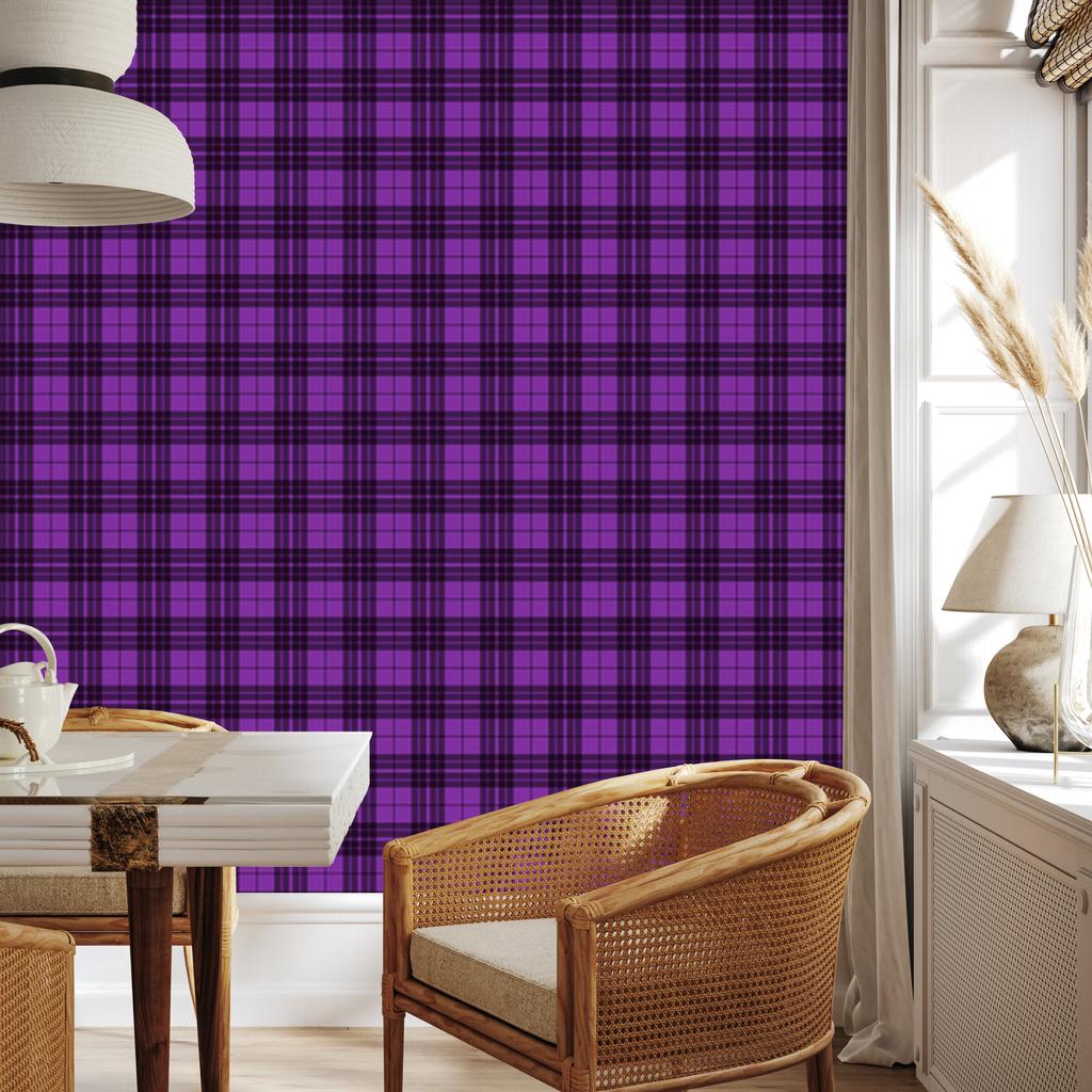 Purple Checkered Wallpaper Plum and Violet for Living Room and Bedroom 50x1000