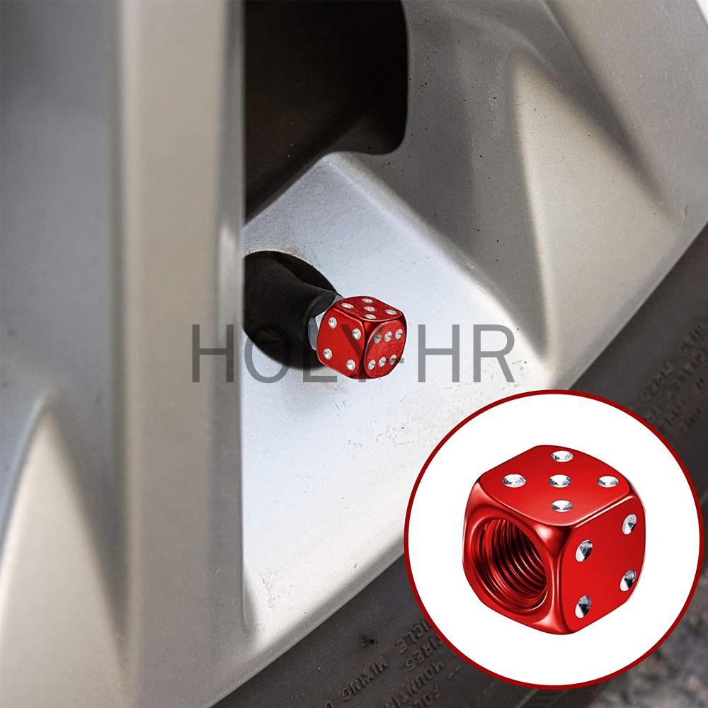 Aluminium Würfel Reifenventilkappen Staubdicht Auto LKW Motorrad Fahrrad Würfel Rad Vorbau Reifen Reifen Rad Vorbau Luftventil Staubschutzkappe Abdeckung