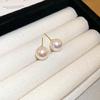 French Retro Pearl and Silver Needle Stud Earrings - High-End, Versatile, Light Luxury Design for Women