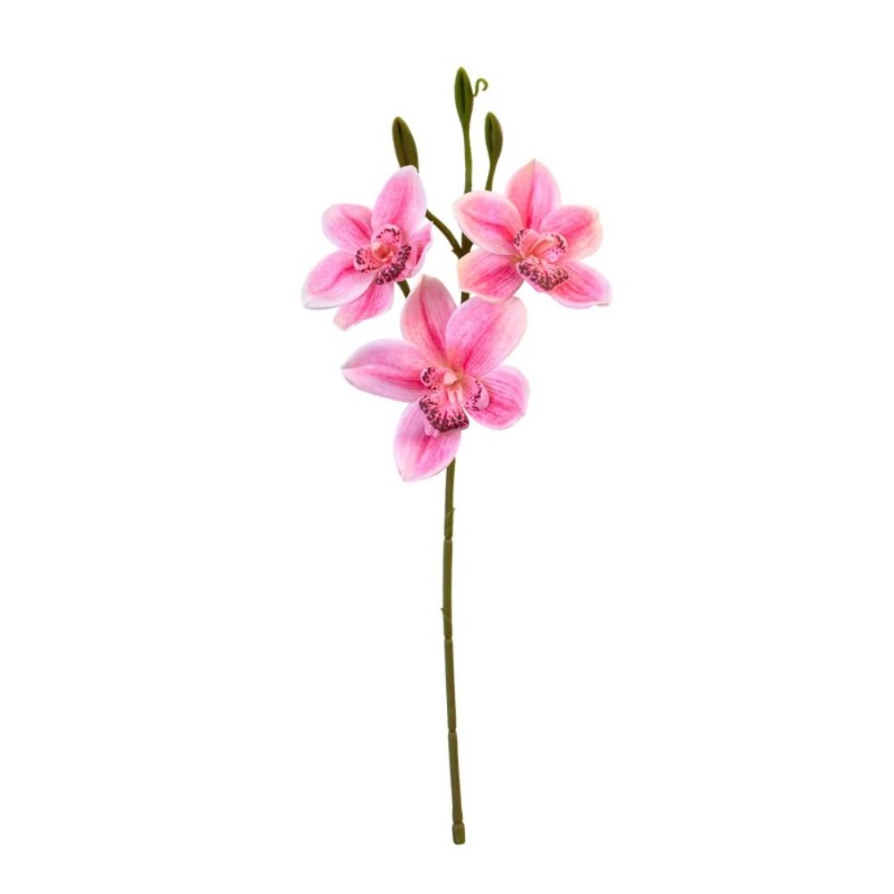 Silk Material Faux Flower 3 Heads Design Simulated Orchid  Wedding Decoration