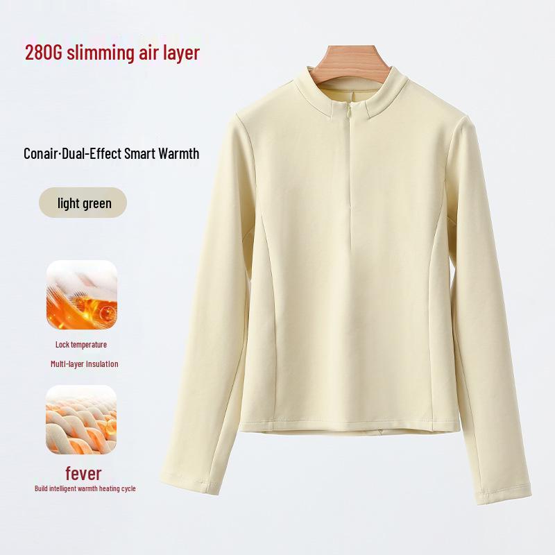 Disanga Women s Velvet Thermal Henley Neck Long-Sleeve Top L (110-130 lbs)