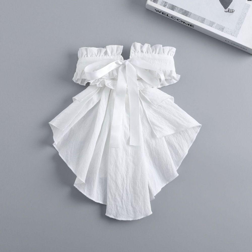 Adjustable Ruffled Edge Layered Collar Court Noble Style Tie-Up Collar Stand Collar  Formal Attire