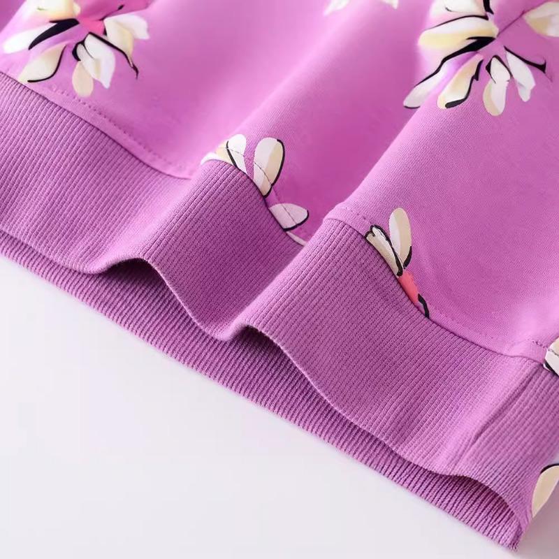 Little Girls Long Sleeve Cartoon Cotton Sweatshirt European Style Casual Kids Clothing