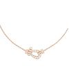 Women's 18K Rose Gold Fred Medium Diamond Horseshoe Necklace with Horizontal Nautical Buckle Choker.