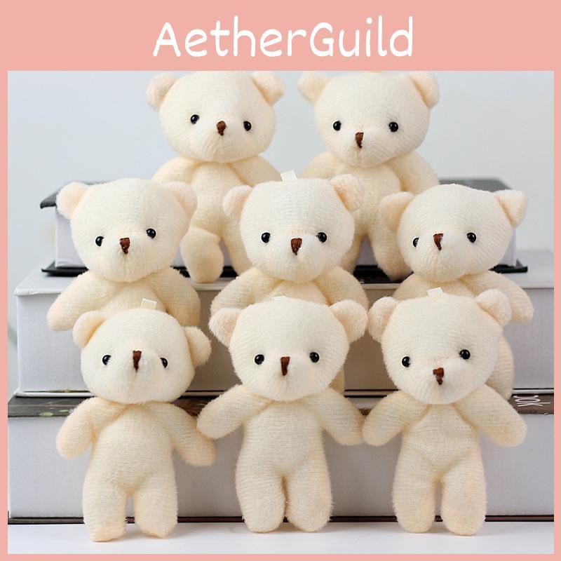 Charming Miniature Bear Plush Beige Teddy Doll Soft Short Plush Keychain Gift