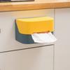 Simple Wall-mounted Tissue Storage Box Perforation-free Toilet Tissue Box Paste for Bathroom Living Room Kitchen