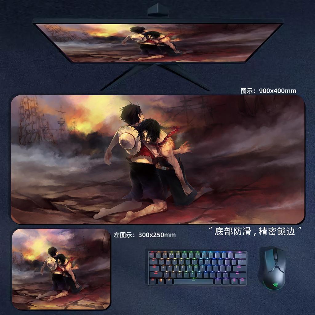Large Size Anime One Piece Luffy Cloud Smoke Anime Extended Gaming Mouse Pad Large Desk Mat