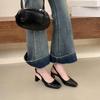 "2025 Sommer Französisch Chic Square-Toe Slingback Heels für Damen"
