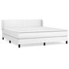 Exclusive House - Slatted Bed Base with Mattress White 180x200cm Faux Leather
