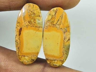 30 szt.. Naturalny jaspis Maligano (Każdy 12 mm X 27 mm) Owalny Kaboszon Para Dopasowana SK-2789