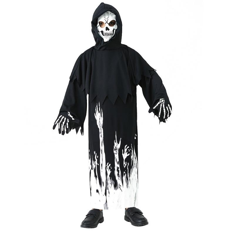 Halloween party cosplay costume, luminous grim reaper skeleton suit skeleton fluorescent children
