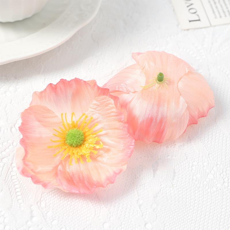 

10/20Pcs Poppy Flower Head Artificial Silk Poppies Bulk 7cm Non-stemmed Artificial Flower for Wedding Home Corsage Party Decor 10Pcs