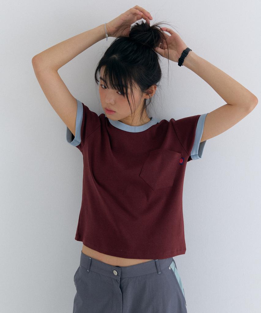 Peulleoti Play Color Pocket T-Shirt In Wine