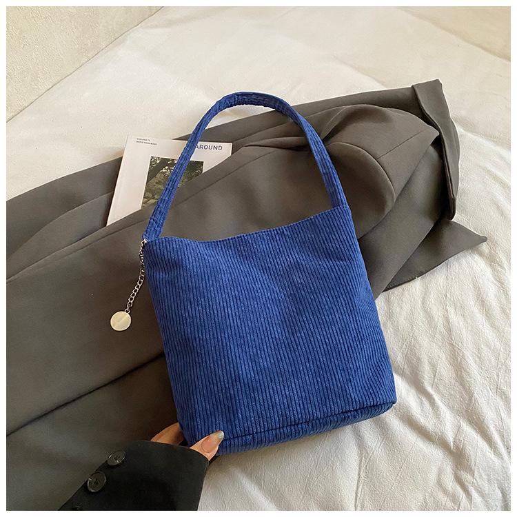Simple Retro New Solid Color Casual Large-capacity Corduroy Armpit Hand-carried One-shoulder Handbag