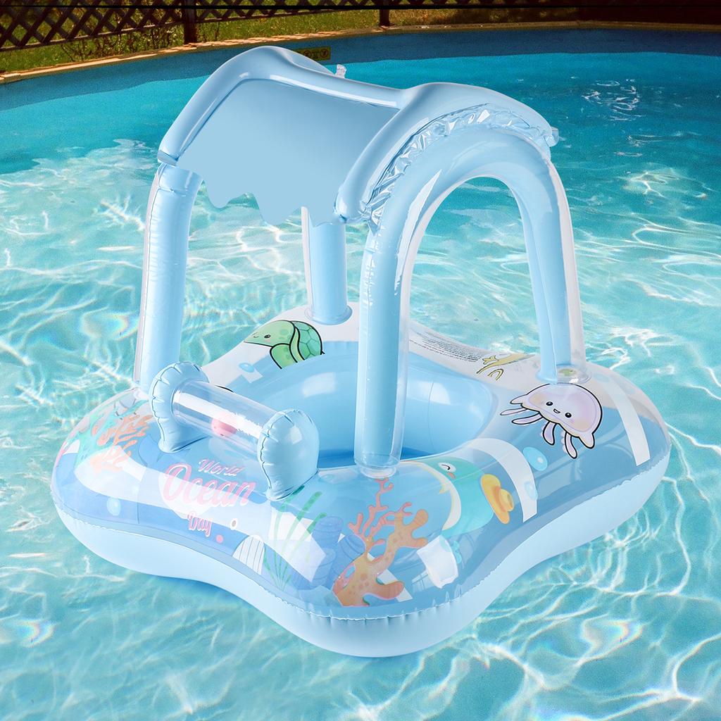 Pool floats with canopy for Kids Toddler Infant Pool Float for Baby Swimming Ring Floaties for Pool Beach Toys for Party