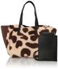 Cuco Leopard Print Handbag with Reversible Bag Women's Pouch, Mouton-Style Color-Combo (410)