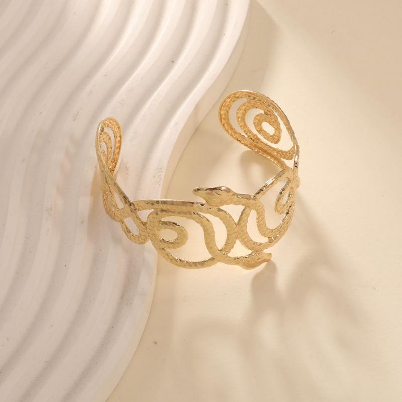 European and American Jewelry Women's Geometric Opening Ins Wind Adjustable Fashion Popular Snake Bracelet Gold Bracelet