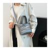 Simple Quilted Crossbody Shoulder Bag for Women, Lightweight Cotton Handbag, Casual Stitched Bucket Bag for Daily Wear CLE