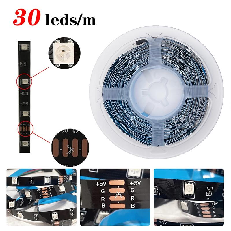 Smart TV Led Strip Lights Rgb5050 Tv Backlight Led Tape Light 5V Flexible Led Lighting Strips 24 key Led Strip Remote Rgb