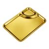 Fruit Dumplings Snack Vinegar Dish Food Tableware Container Korean Gold Dinnerware Rectangle Stainless Steel Sauce Dipping Tray