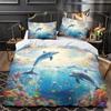 CartoonDolphin  Motif Bed Linen,Microfibre Bedding Sets, Children's Bed Linen  for Teenagers  Adult  3-Piece Duvet Cover