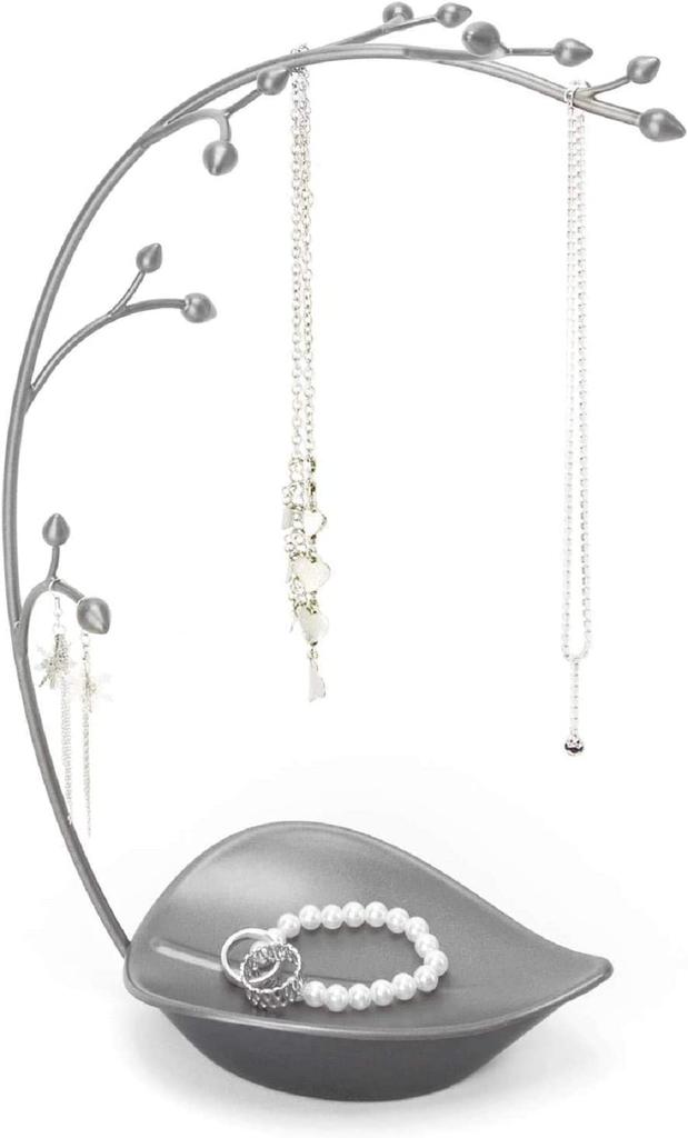 Umbra ORCHID Jewelry Tree, Gunmetal, Jewelry Storage, Stand, and Trinket Box