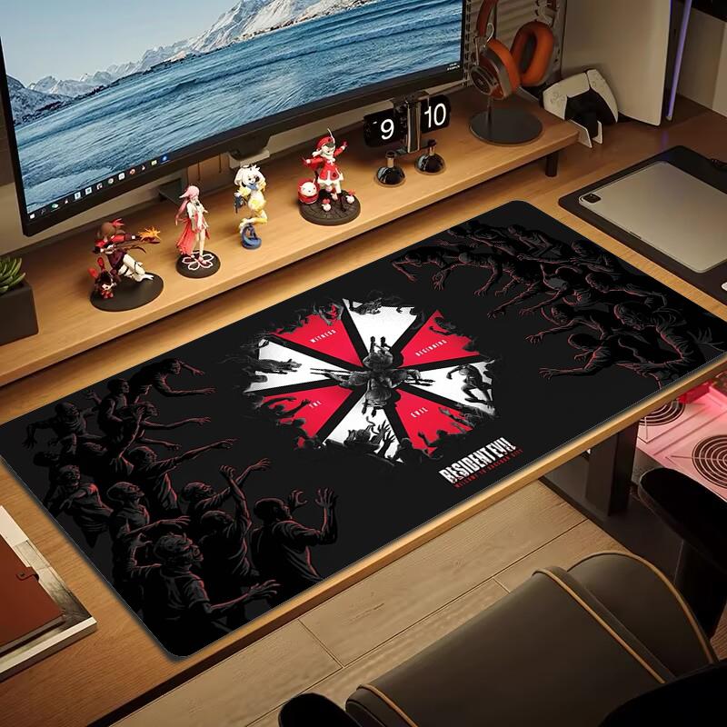 Resident Evil Mouse Pad Large Gaming Table Cushion Non-slip Laptop Tablet Big Mousepad XXL Mat Mini PC Playmat With Lock edge_xia