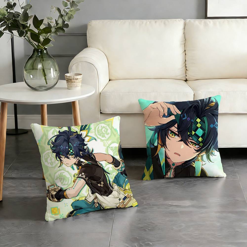 Kinich G-Genshin Impact Pillow Case Pattern Printed Pillowcase For Living Room Sofa Cushion Cover