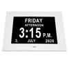 Digital Calendar Clock 7 Inch HD Large Font Auto Dimmable Electronic Alarm Clock for Elderly White
