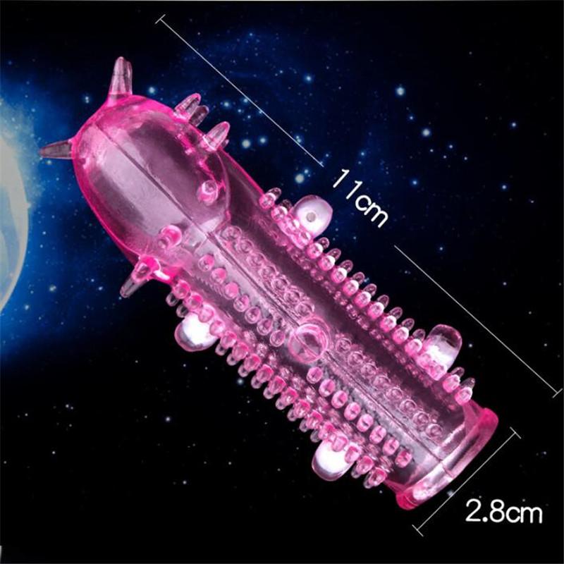 1Pc Reusable Crystal Delay Enlargement Condom Silicone Wave Point Penis Extension Sleeves For Man Adult Intimate Goods Cock Ring