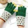 Thickened Winter Knitted Gloves Knitted Full Finger Mittens Durable Skiing Gloves  Winter