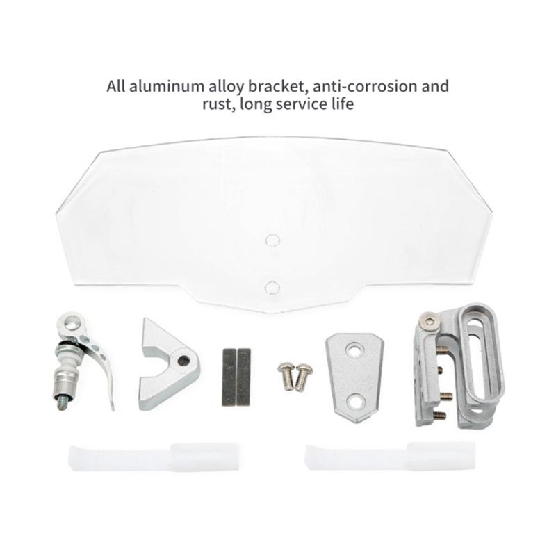 Motorbike Wind Deflector Motorcycle Windscreen Adjustable Clip On Windshield Extension Universal Easy Installations