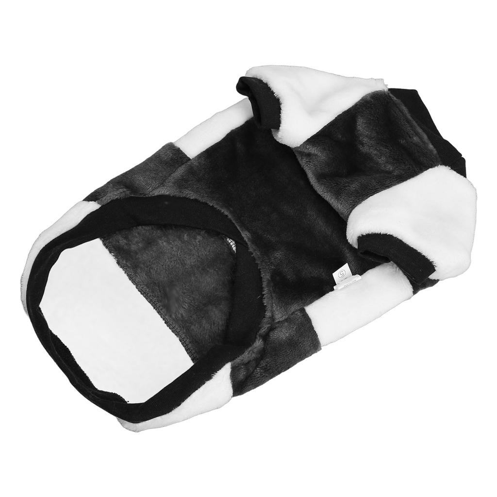 Dog Warm Coats Polyester Cotton Fleece Padded Grey White Patchwork Round Neck Dog Winter Clothes